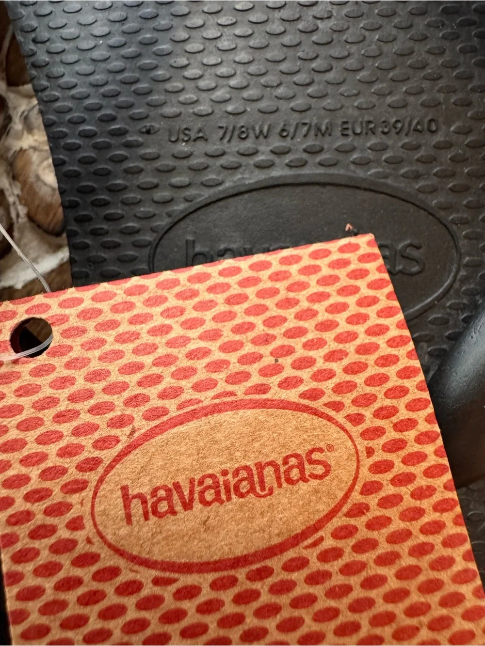 Havaianas Slim Black Flip Flops Womens 7/8 New With Tags